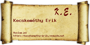Kecskeméthy Erik névjegykártya