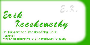 erik kecskemethy business card