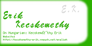 erik kecskemethy business card